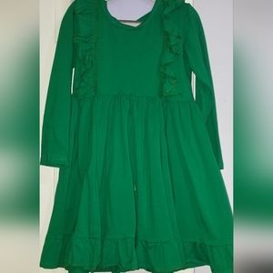 Girls ruffle green dress
